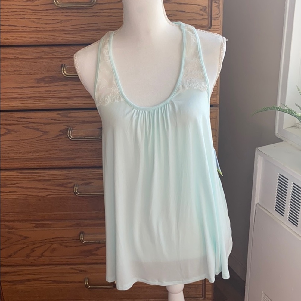 New Pip & Vine Maternity Blue pajama tank shorts sleep set XL Pregnancy Lace - Picture 1 of 7